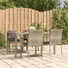 vidaXL Ensemble à manger de jardin 5 pcs coussins gris résine tressée