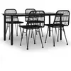 vidaXL Ensemble à manger de jardin 5 pcs Noir Résine tressée
