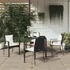 vidaXL Ensemble à manger de jardin coussins 5pcs Noir Résine tressée
