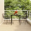vidaXL Ensemble à manger de jardin 3 pcs Noir Résine tressée