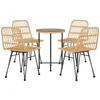vidaXL Ensemble à manger de jardin 5pcs Résine tressée