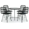 vidaXL Ensemble à manger de jardin 5 pcs Noir Résine tressée