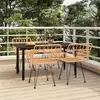 vidaXL Ensemble à manger de jardin 5pcs Résine tressée