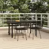 vidaXL Ensemble à manger de jardin 5 pcs Noir Résine tressée