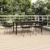 vidaXL Ensemble à manger de jardin 7 pcs Noir Résine tressée
