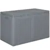 vidaXL Boîte de rangement de jardin gris PP rotin 180 L
