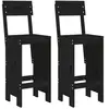 vidaXL Tabourets de bar 2 pcs noir 40x48,5x115,5 cm bois massif de pin