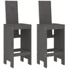 vidaXL Tabourets de bar 2 pcs gris 40x42x120 cm bois massif de pin