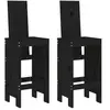 vidaXL Tabourets de bar 2 pcs noir 40x42x120 cm bois massif de pin