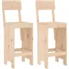 vidaXL Tabourets de bar 2 pcs 40x48,5x115,5 cm bois massif de pin