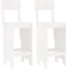 vidaXL Tabourets de bar 2 pcs blanc 40x48,5x115,5cm bois massif de pin