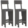 vidaXL Tabourets de bar 2 pcs gris 40x48,5x115,5 cm bois massif de pin
