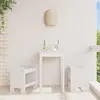 vidaXL Tabourets de jardin 2 pcs blanc 40x36x45 cm bois massif de pin