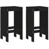 vidaXL Tabourets de bar 2 pcs noir 40x36x75 cm bois massif de pin