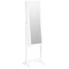 vidaXL Armoire à bijoux miroir avec lumières LED sur pied blanc
