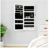 vidaXL Armoire à bijoux avec miroir et éclairage LED mural blanc