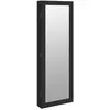 vidaXL Armoire à bijoux avec miroir et éclairage LED mural noir