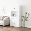 vidaXL Buffet haut Blanc Bois d'ingénierie