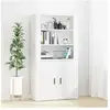 vidaXL Buffet haut Blanc Bois d'ingénierie