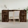 vidaXL Bureau avec armoire chêne fumé bois d'ingénierie