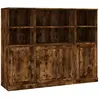 vidaXL Buffets 3 pcs chêne fumé bois d'ingénierie