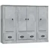 vidaXL Buffets 3 pcs gris béton bois d'ingénierie
