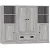 vidaXL Buffets 3 pcs sonoma gris bois d'ingénierie