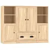 vidaXL Buffets 3 pcs chêne sonoma bois d'ingénierie