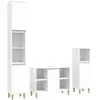 vidaXL Ensemble de meubles salle de bain 3 pcs blanc bois d'ingénierie
