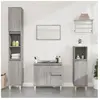 vidaXL Ensemble d'armoires de salle de bain 3 pcs sonoma gris
