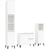 vidaXL Ensemble d'armoires salle de bain 3 pcs blanc bois d'ingénierie