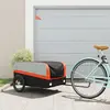 vidaXL Remorque de vélo noir et orange 45 kg fer
