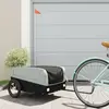 vidaXL Remorque de vélo noir et gris 45 kg fer