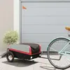vidaXL Remorque de vélo noir et rouge 30 kg fer