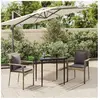 vidaXL Ensemble à manger jardin 3pcs avec coussins noir et gris