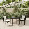 vidaXL Ensemble à manger de jardin avec coussins 3 pcs Noir