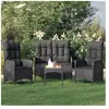 vidaXL Ensemble à manger de jardin 4 pcs avec coussins noir