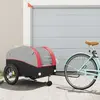 vidaXL Remorque de vélo noir et rouge 45 kg fer