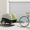 vidaXL Remorque de vélo noir et vert 45 kg fer