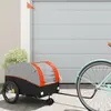 vidaXL Remorque de vélo noir et orange 30 kg fer