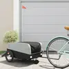 vidaXL Remorque de vélo noir et gris 45 kg fer