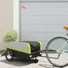 vidaXL Remorque de vélo noir et vert 45 kg fer