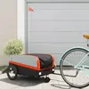 vidaXL Remorque de vélo noir et orange 45 kg fer
