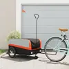 vidaXL Remorque de vélo noir et orange 45 kg fer