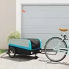 vidaXL Remorque de vélo noir et bleu 45 kg fer