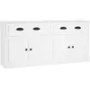 vidaXL Buffets 2 pcs blanc bois d'ingénierie