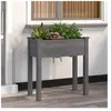 vidaXL Jardinière avec doublure gris 71x37x76 cm bois massif de sapin