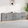 vidaXL Buffets 3 pcs Sonoma gris Bois d'ingénierie