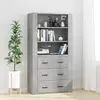 vidaXL Buffet haut Gris béton Bois d'ingénierie