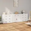 vidaXL Buffets 3 pcs Blanc Bois d'ingénierie